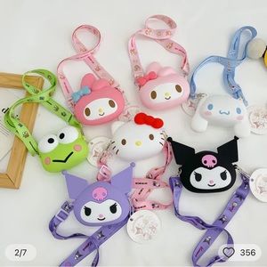 Sanrio Silicone Shoulder Bag Hello Kitty Kuromi My Melody Coin Purse .